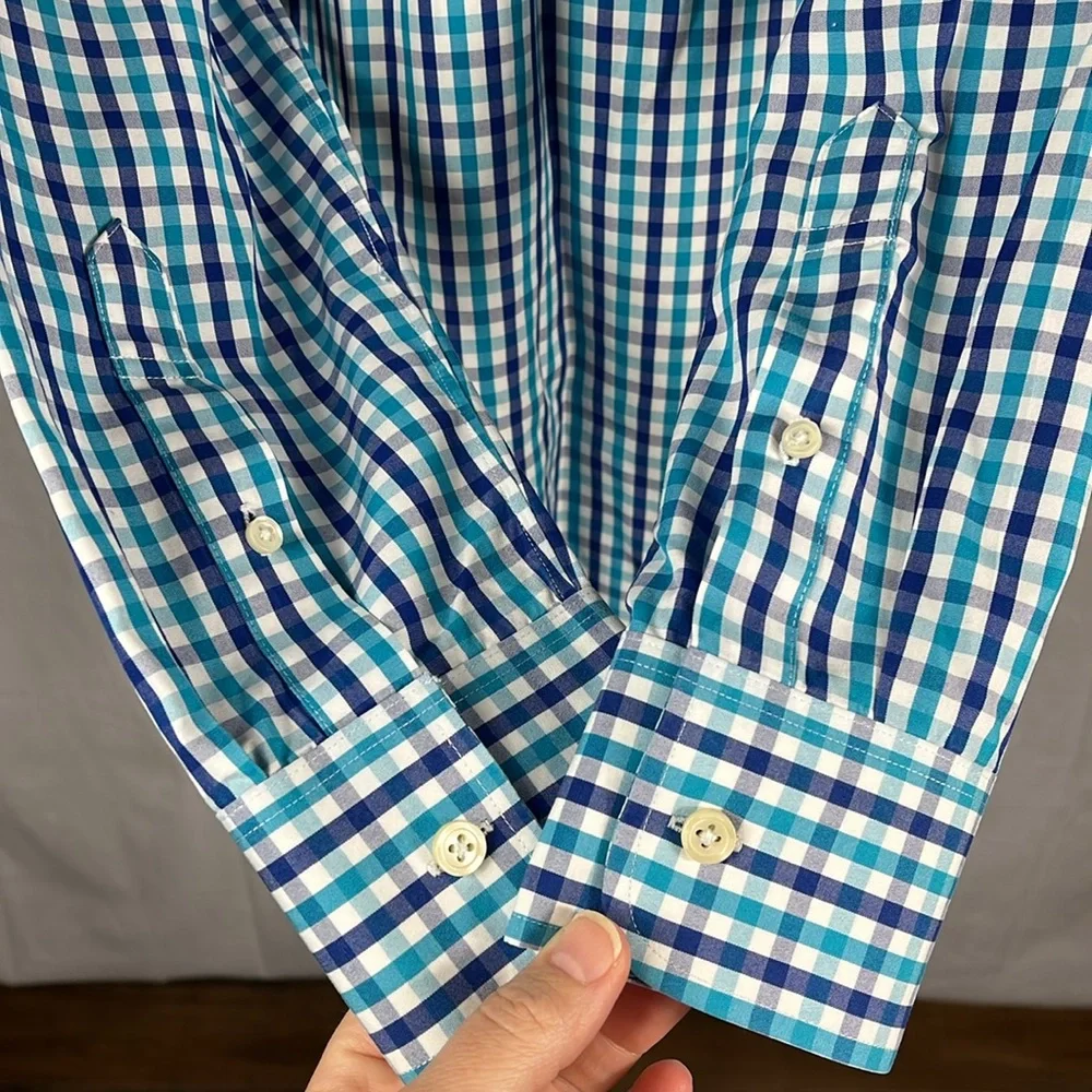 Thompson Shirtings for‎ J. Crew Wrinkle-free Voyager Dress Shirt in Gingham.